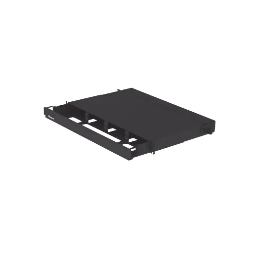 [FRE1UBL1] PANEL DE DISTRIBUCIÓN DE FIBRA ÓPTICA, ACEPTA 4 PLACAS FAP O FMP, BANDEJA DESLIZABLE, HASTA 96 FIBRAS, COLOR NEGRO, 1UR